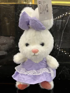 خرگوش پاپیون به سر 26 سانت کد 39_562 ( لباس بنفش)